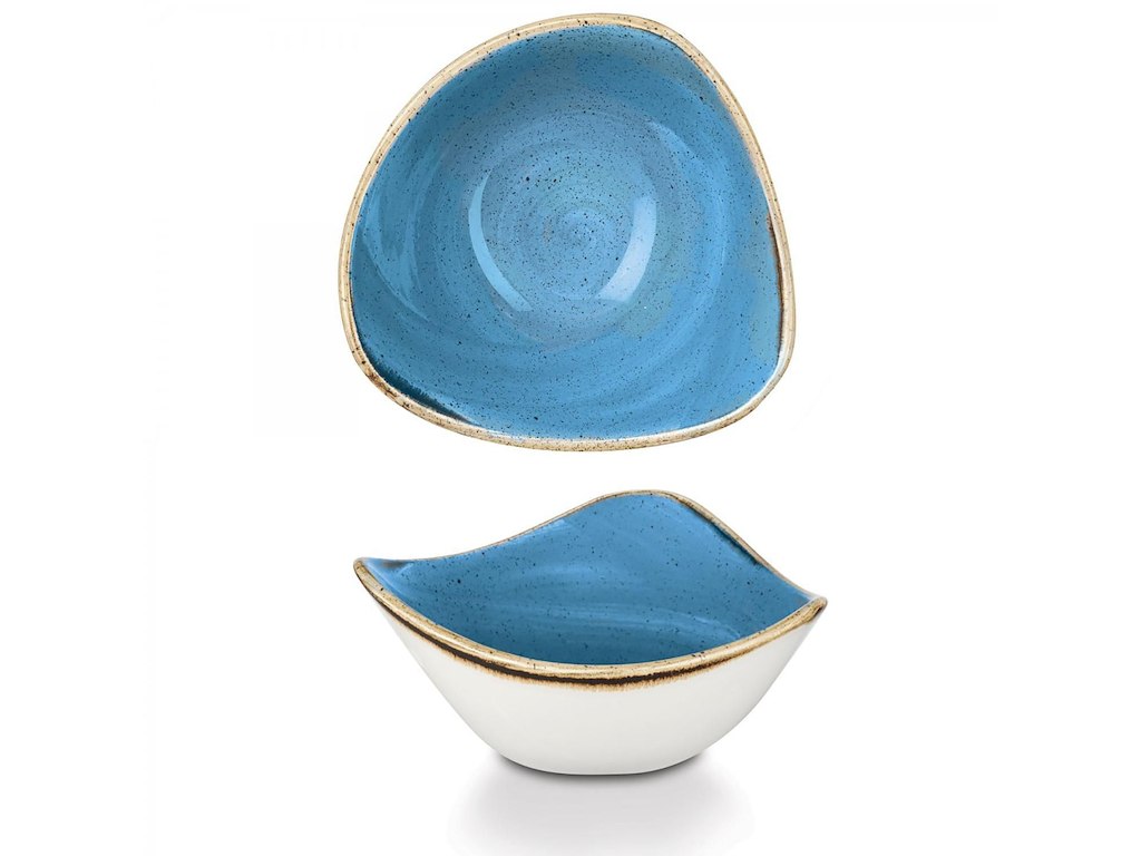 Skål Stonecast 26 cl Ø15.3 cm Trekant Porcelæn Markblomst Blå