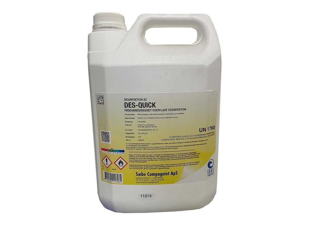 Desinfektion Flydende SC DES-Quick 5ltr Fødevaregodkendt til overflader