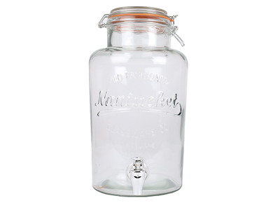 Glasbeholder 6ltr Ø19xB19xH33.5cm med taphane til kolde drikke