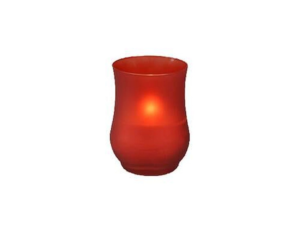 Lysbowle Brændetid 40 timer Frostet Rød Glas