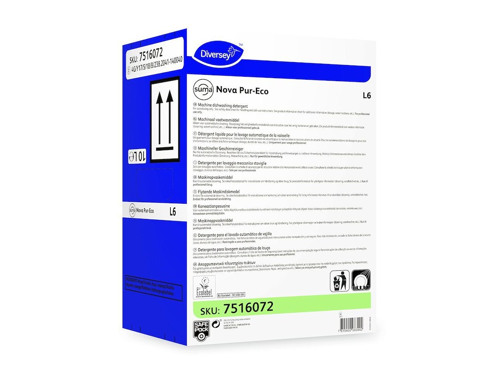 Maskinopvask Flydende Suma Nova Pur-Eco L6 SafePack 10ltr Ecolabel uden Klor