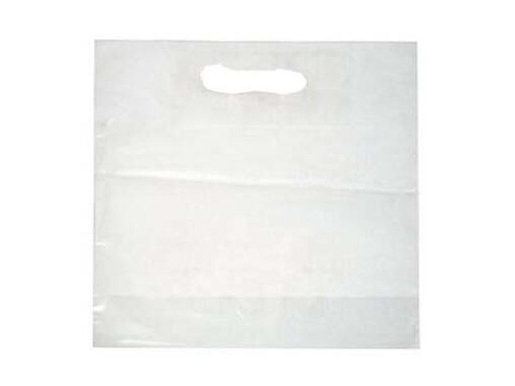 Bærepose 400x450/50 mm 45 my LDPE med 50% Genbrugsplast Hvid