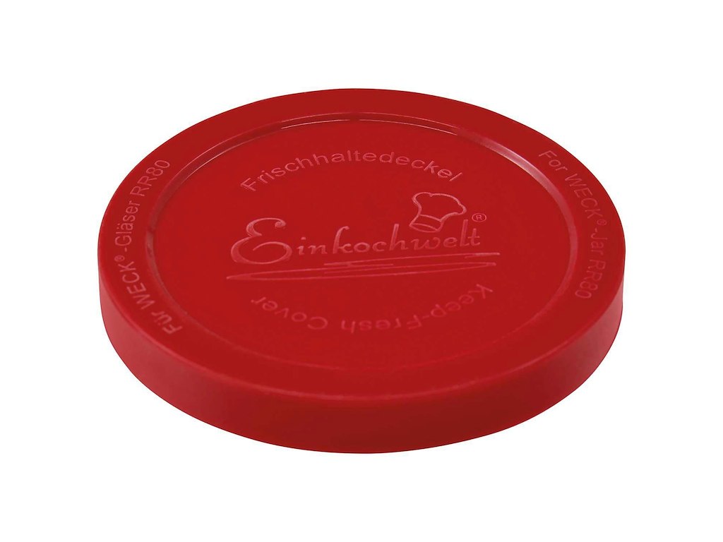 Låg Weck Ø8.6 cm til Patentglas. Silikone Rød