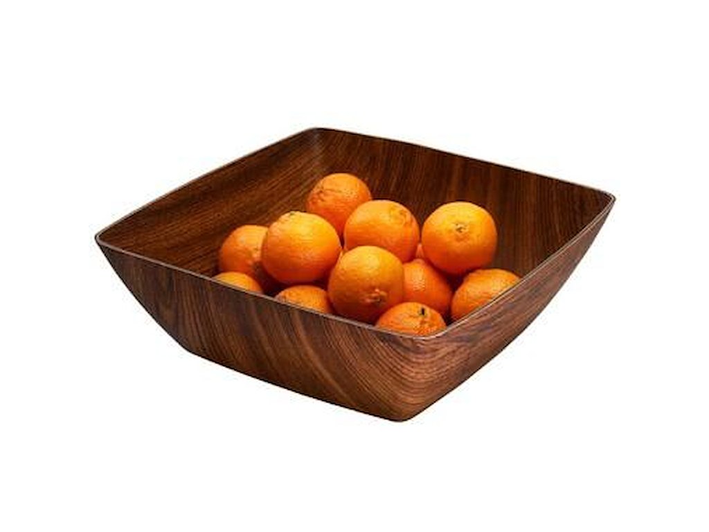 Skål Retro 34x34x11 cm Firkantet PS Brun