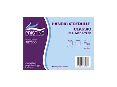 Håndklæderulle Pristine Classic 196mm x 240m 1-lag med hylse blå