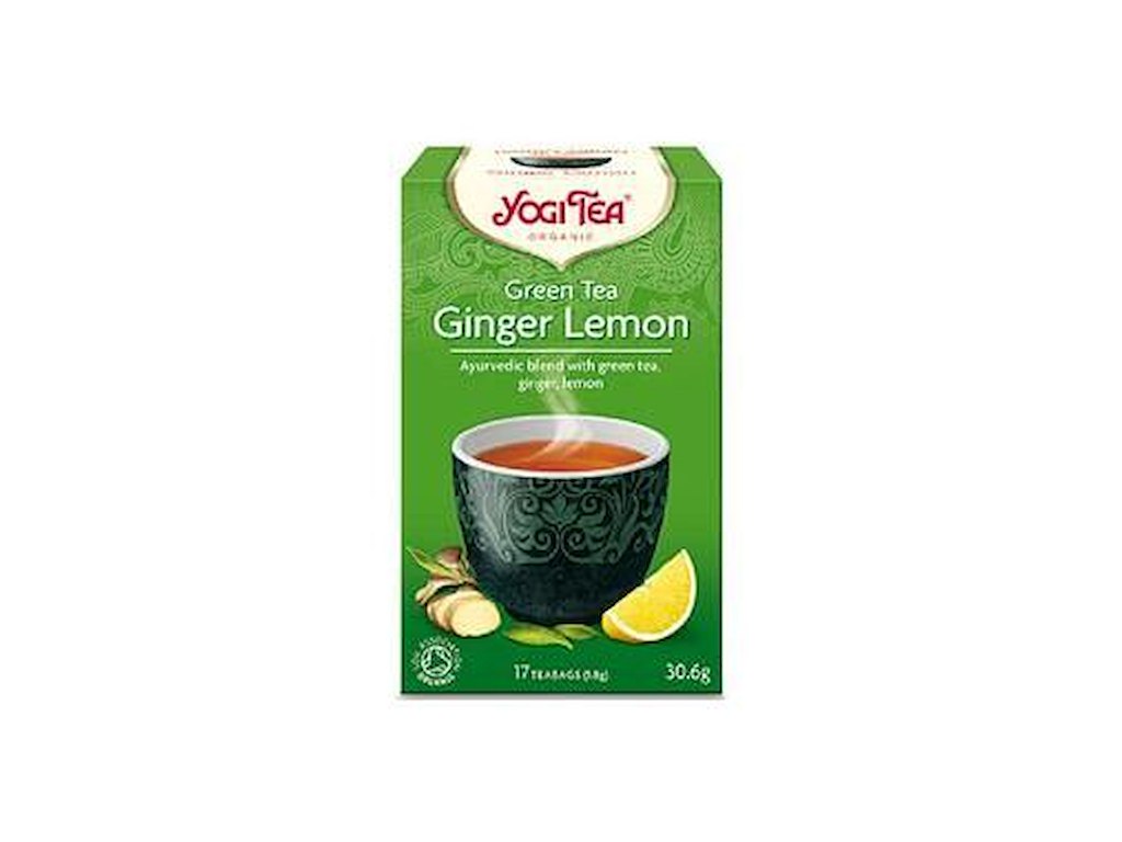 Te Grøn Yogi Tea Ginger Lemon 17 breve Ingefær/Citron Økologisk (DK-ØKO-100)