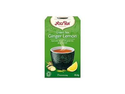 Te Grøn Yogi Tea Ginger Lemon 17 breve Ingefær/Citron Økologisk (DK-ØKO-100)