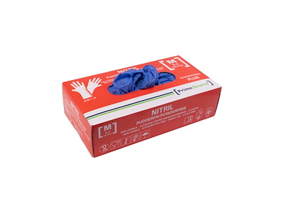 Handske Engangs Prime Source str M uden Pudder Acceleratorfri Blå AQL 1.5