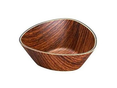 Skål Retro 10x10x3.5 cm Trekantet PS Brun