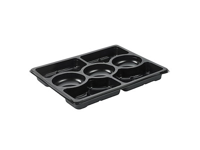 Bakke Zen Tapas 7-rum Rektangulær 1518ml L320xB250xH33mm RPET Sort