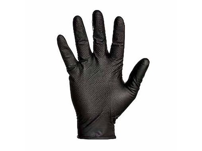 Handske engangs Grippaz 246BK Str M Nitril uden velourisering 0,15 mm Sort