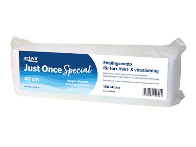 Moppe Velcro Activa Just Once Special 40cm Hvid Engangs Tør/Fugtig