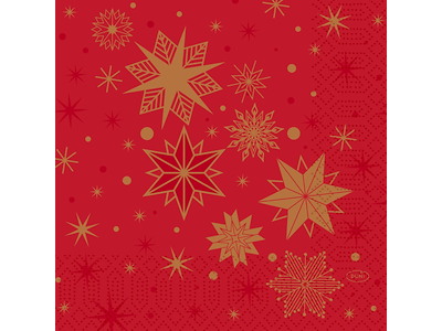 Serviet 33 x 33cm 3-lag Stargazing Red