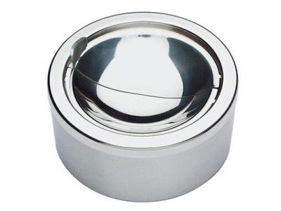 Askebæger Ø12xH5.5 cm med Vippelåg Rustfri stål