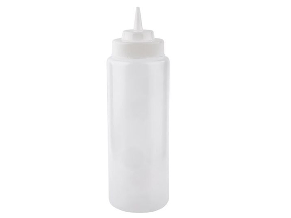 Plastflaske 950ml B8,5xH26,5cm med Tud/Skruelåg klar