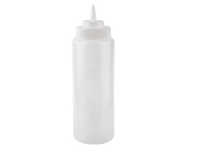 Plastflaske 950ml B8,5xH26,5cm med Tud/Skruelåg klar