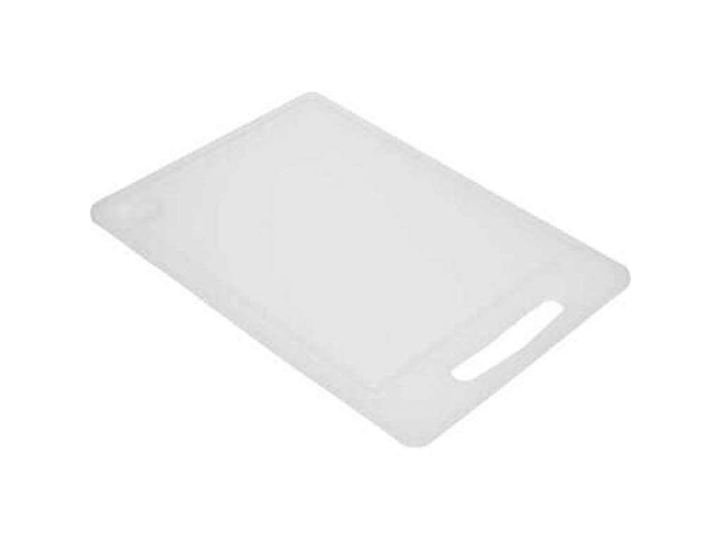 Skærebræt 36x25x0.8 cm med Saftrille PE Plast Hvid