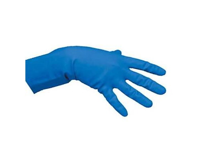 Handske Vileda MultiPurpose str S Latex med indvendig bomuldsforing blå