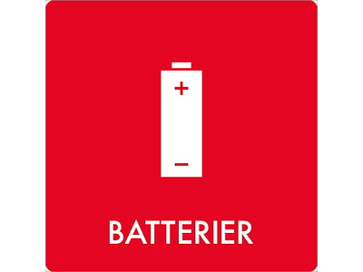 Piktogram Batterier 180x180mm