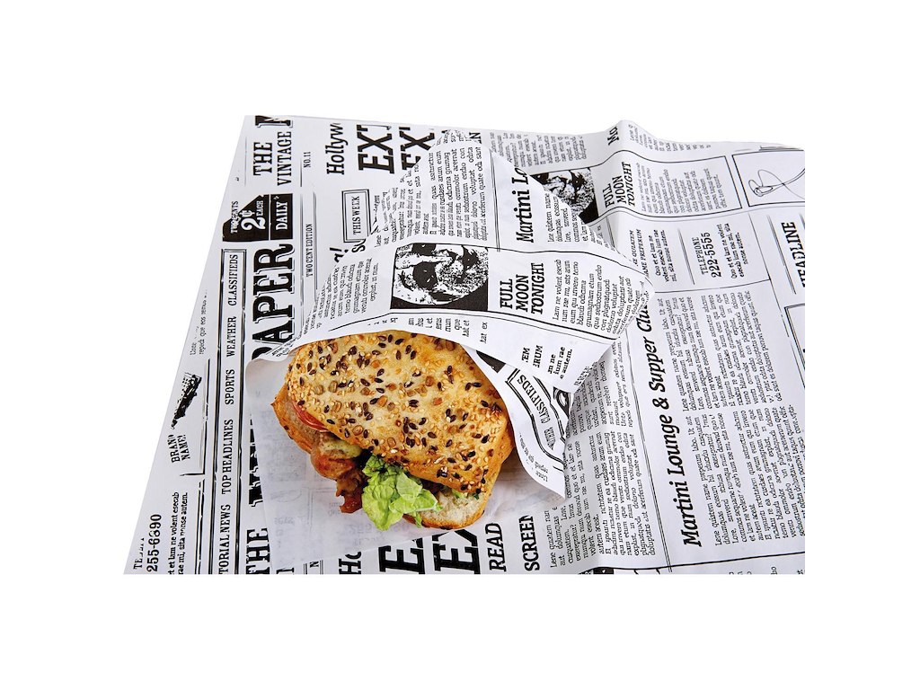 Sandwichpapir Old News 37x50 cm 50+6 gr Duplex PE-belagt