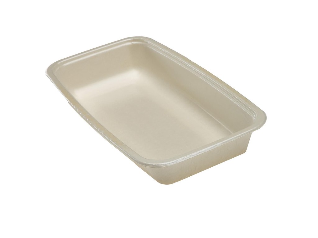 Bakke 1-rum 1025 ml 265x160x45 mm træfibermasse bionedbrydelig