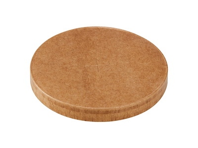 Paplåg Ø 90 mm flad pap/PE til Delicup bæger 150 ml Brun