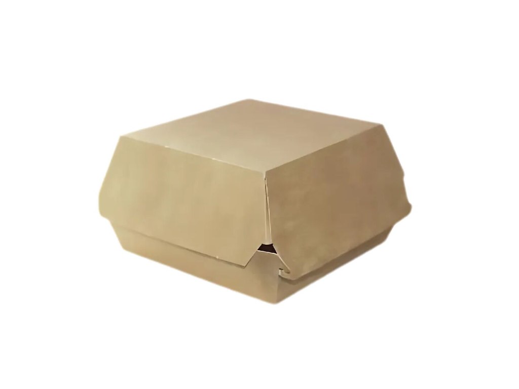 Burgerboks 120x120x82 mm brun/hvid