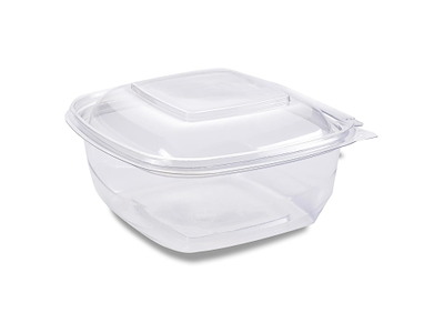 Plastbakke SquarePac 750 ml 179x174x50 mm Hængslet låg APET Klar