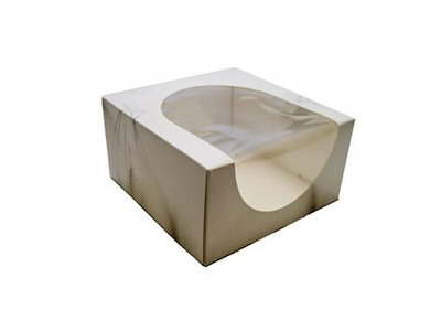 Kageæske hængslet låg S-Line L190xB190xH100mm med rude i PLA og åben front