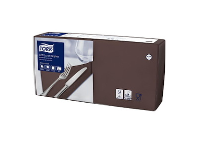 Serviet Tork 33x33cm 3-lag Brun