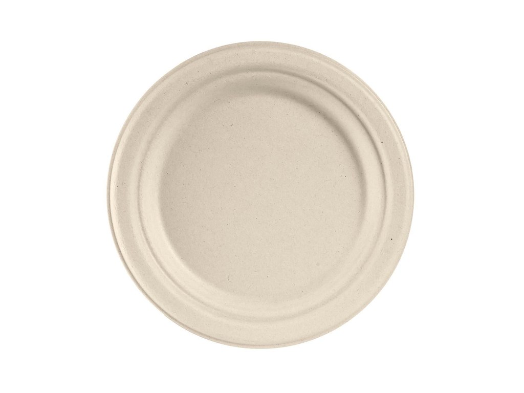 Tallerken rund Ø17cm bagasse FF natur brun