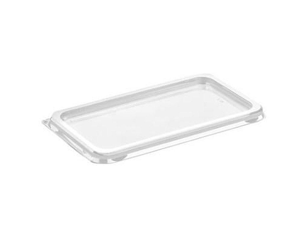 Plastlåg M65-4 185x105x8,5 mm Firkantet APET til Kageboks K2182 i Apet mat