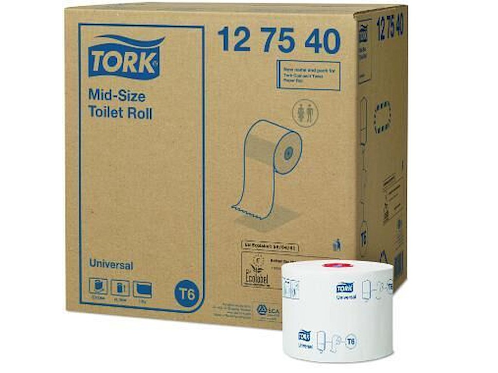 Toiletpapir Tork Universal T6 Mid-size 1-lag135 Mtr, Tork 127540