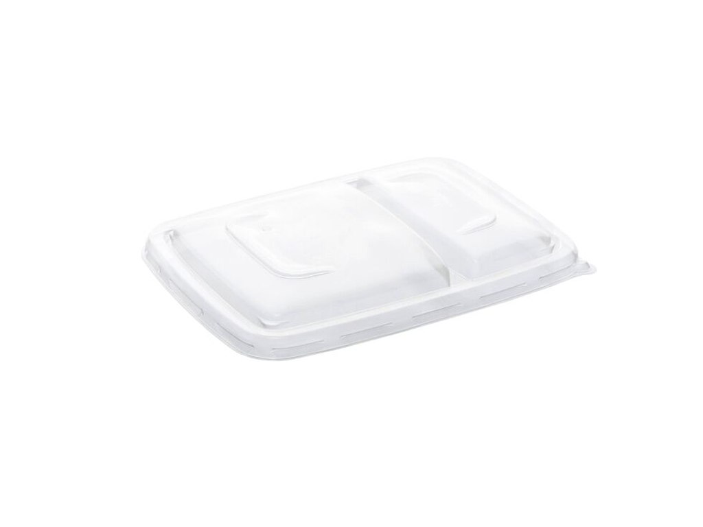 Plastlåg BePulp 2-rum Rektangulær L240xB173xH26mm Bagasse Klar