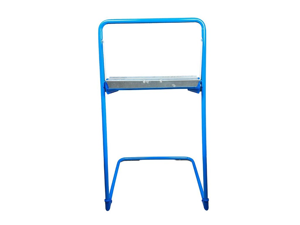 Gulvstativ i blåt metal til v?rkstedsruller