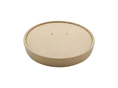 Paplåg Ø115 mm Plast på indersiden Brun til Soup-To-Go Papbæger 95 cl