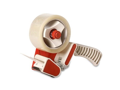 Dispenser tape med håndtag og bremse