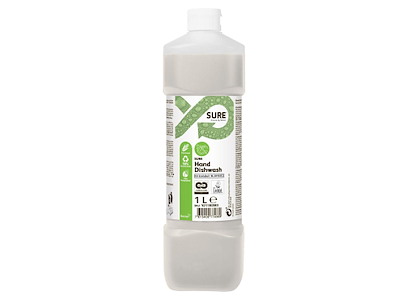 Håndopvask SURE Dishwash Plantebaseret uden Farve/Parfume 1 ltr