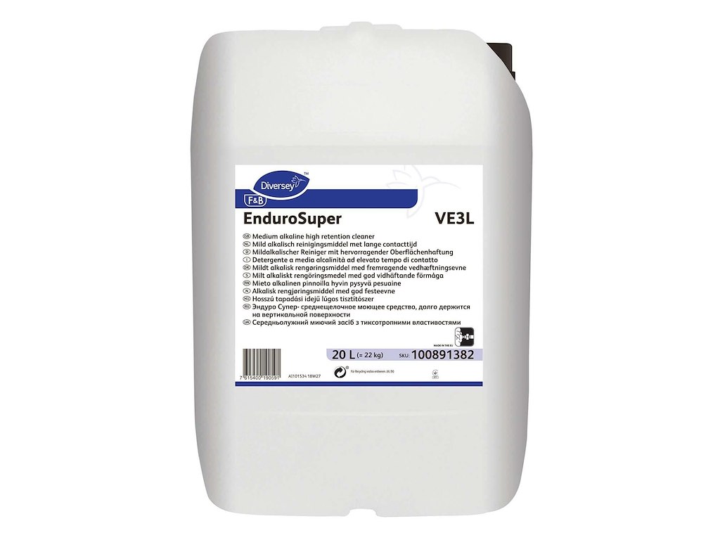 Skumrengøring alkalisk EnduroSuper VE3L til levnedsmiddelindustri 22 kg
