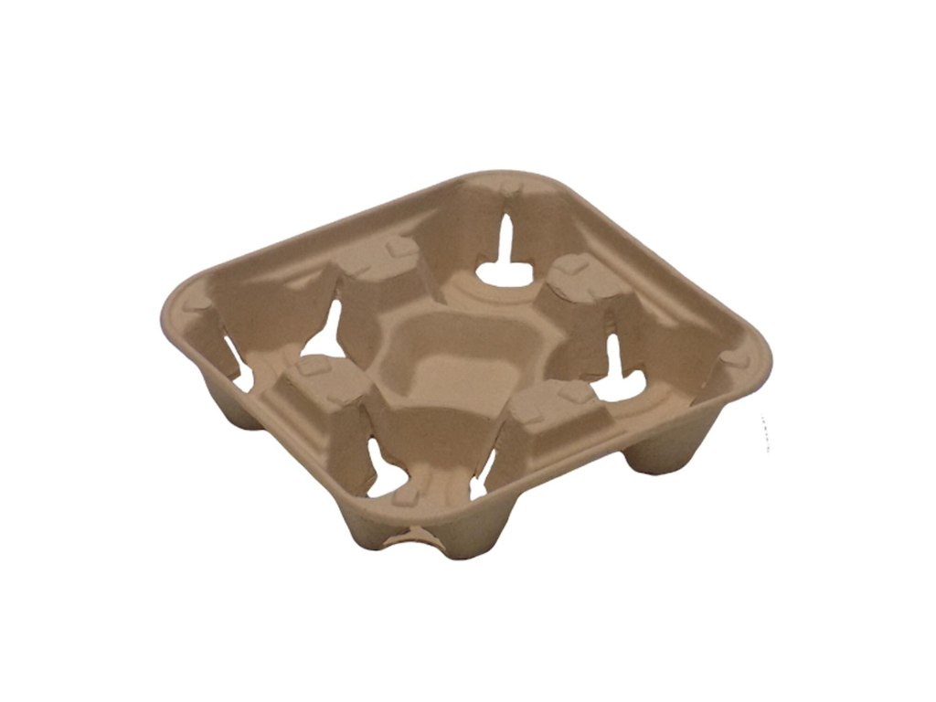 Kopholder Bakke 215x215x42 mm Natur Pap til 4 bægre