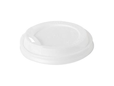 Plastlåg Ø80 mm høj CPLA naturhvid bionedbrydelig til kaffebæger