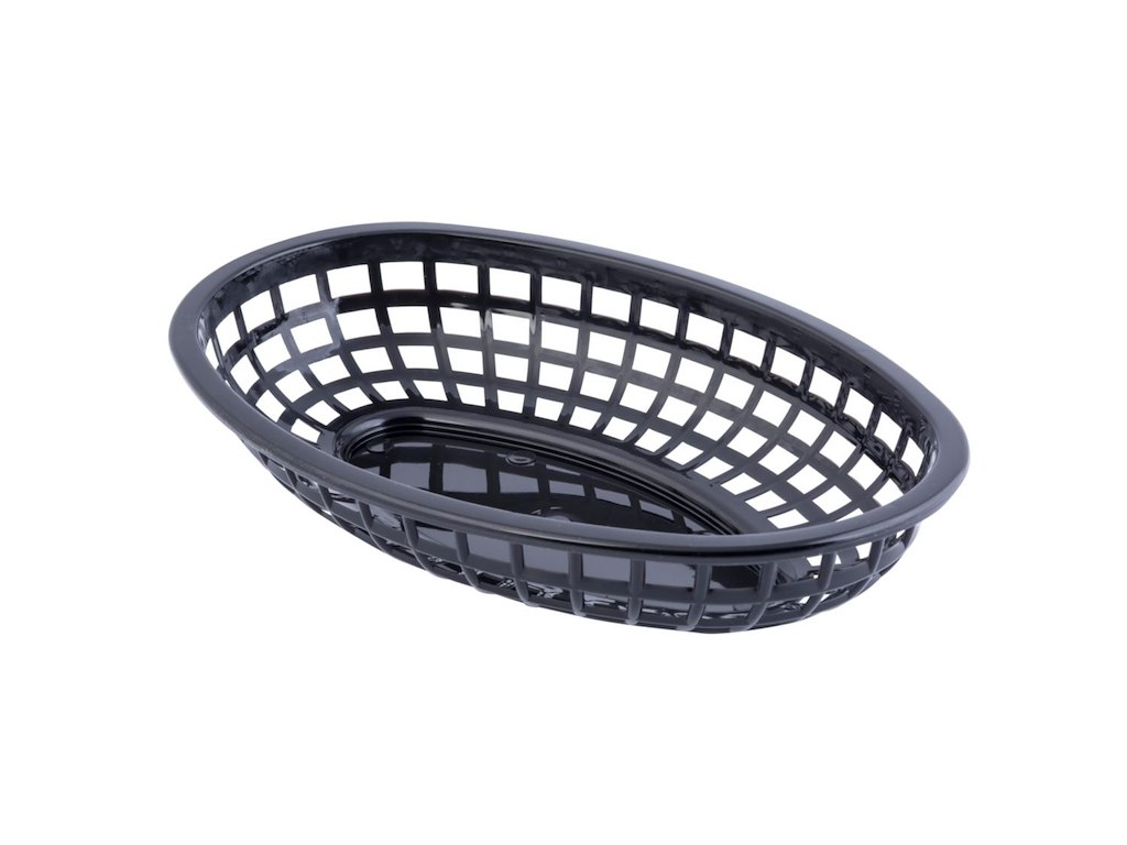 Kurv oval L23.5xB15.5xH5cm plast Sort