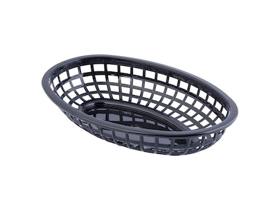 Kurv oval L23.5xB15.5xH5cm plast Sort