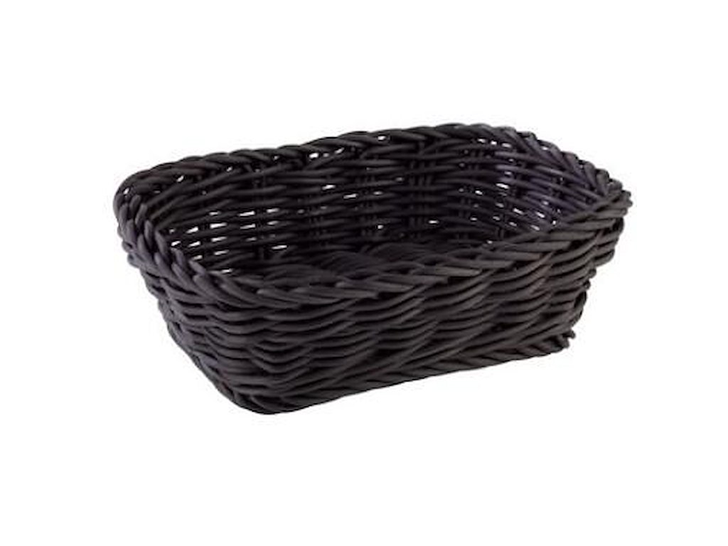 Brødkurv 19x13x6 cm Rektangulær Kraftig flet PP Sort
