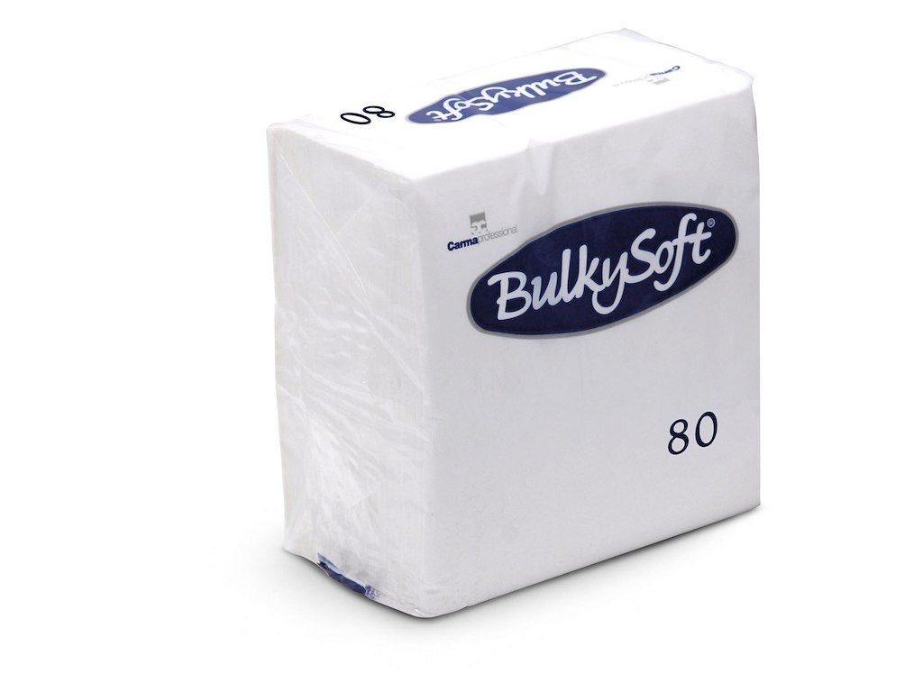 Serviet BulkySoft 33x33 cm 3-lag 1/8-Falset Hvid