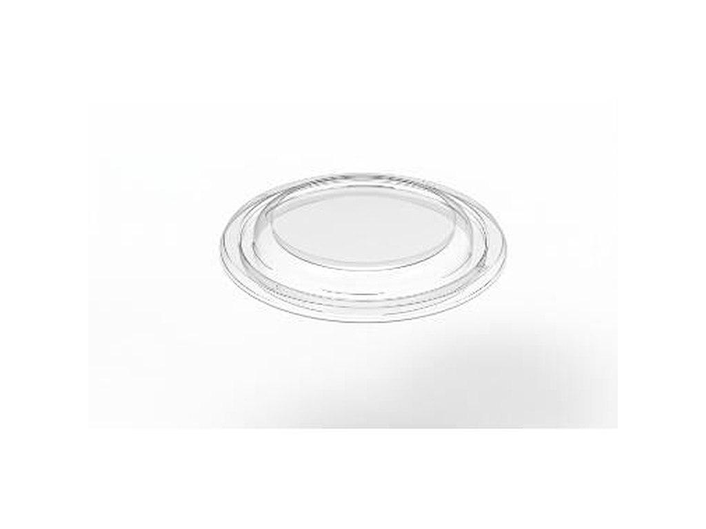 Plastlåg DeliGreen Flad Ø129xH16mm RAPET med antifog Transparent