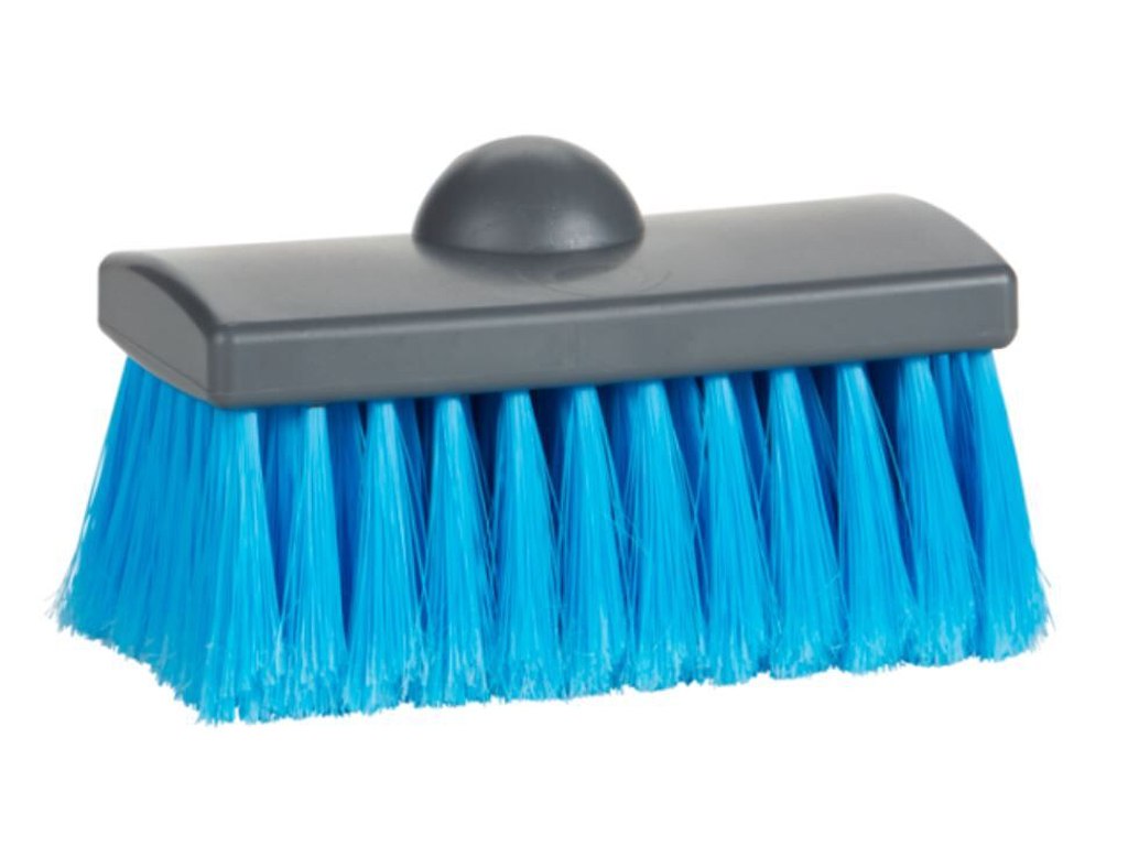 Vaskebørste Vikan blød/spaltet 150mm RPP med vandgennemløb blå
