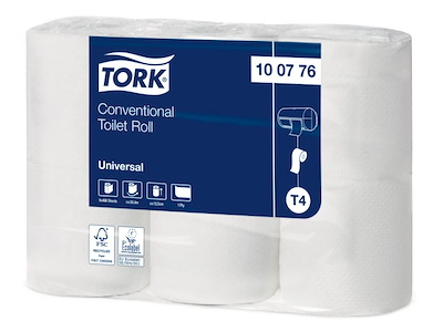 Toiletpapir Tork Universal T4 Ø10,4cm 50,4m 1-lags hvid