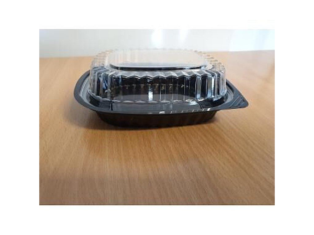 Sushibakke 300 ml 177x148x57 mm PP Sort m/Højt låg Lille