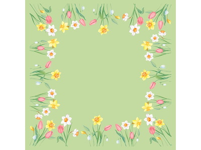 Dug stikdug Bio Dunicel Spring Melody 84 x 84cm Floret